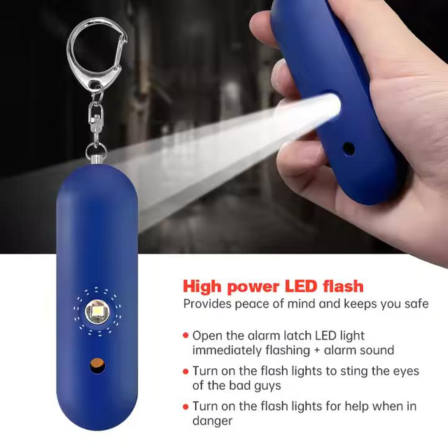 휴대용 고전력 LED 플래시 개인 경보 키체인