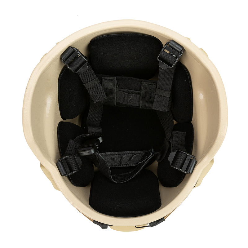 Khaki Nij IIIA.44/9mm Mich Aramid/Polyethylene Fiber Ballistic Helmet